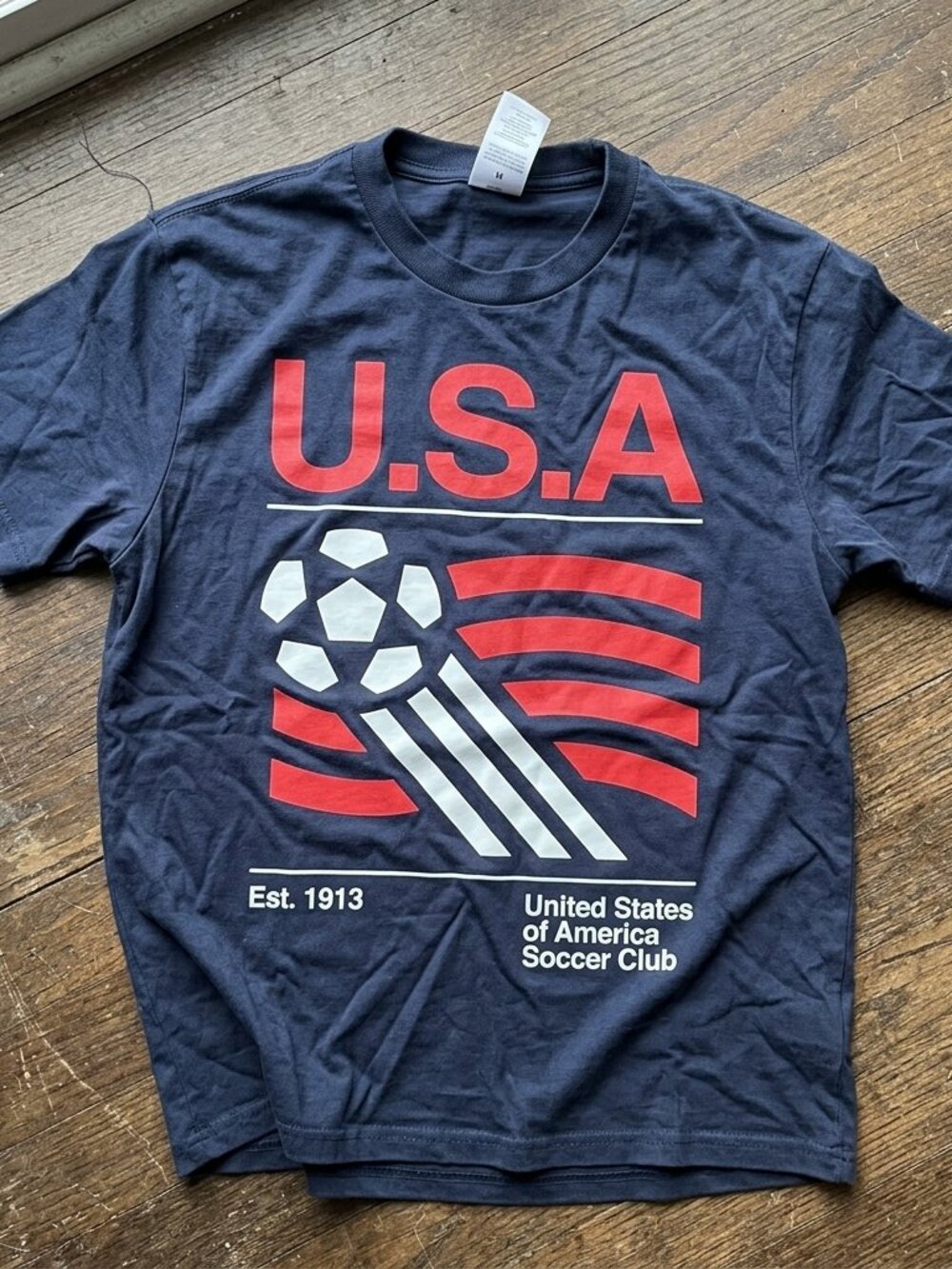 90s United States Soccer Shirt, Retro USA Team Graphic Tee navy